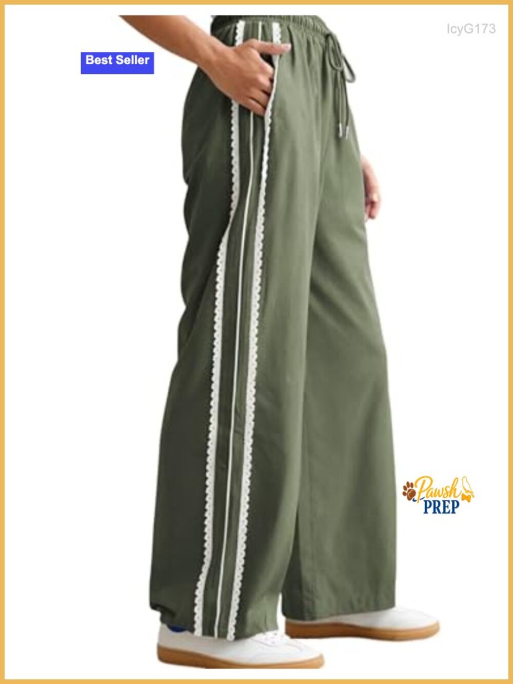 Wide Leg Track Pants Side Stripe Drawstring Palazzos with Pockets
